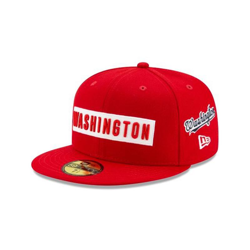 MLB Washington Nationals Boxed Wordmark 59Fifty Fitted (BSI3046) - Red New Era Caps